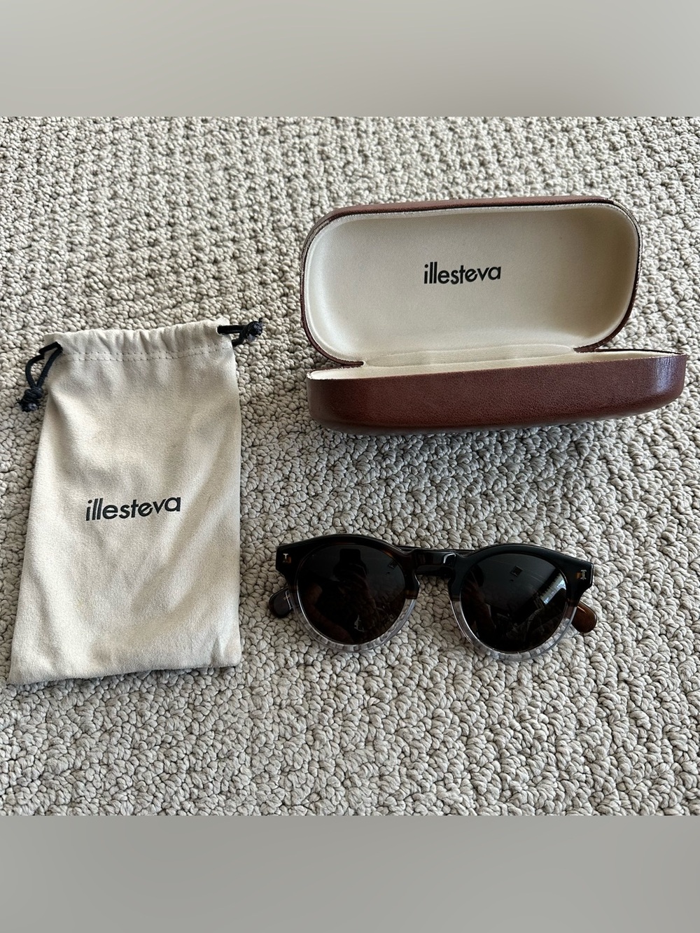 Illesteva Dark Tortoiseshell Sunglasses with Case